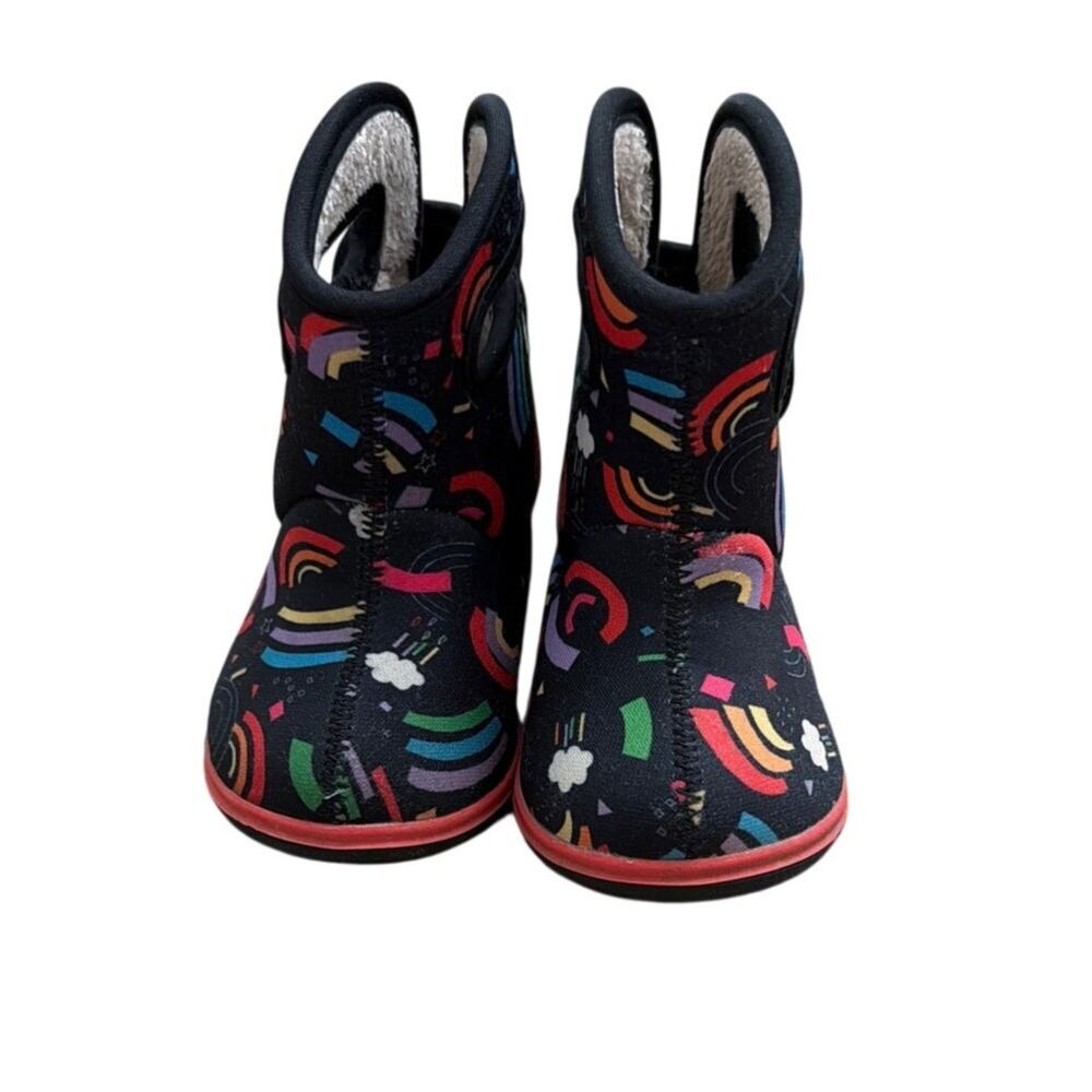 Bogs Baby II Toddler Boots Rainbow Black Multi Waterproof Winter 72937I Sz 4